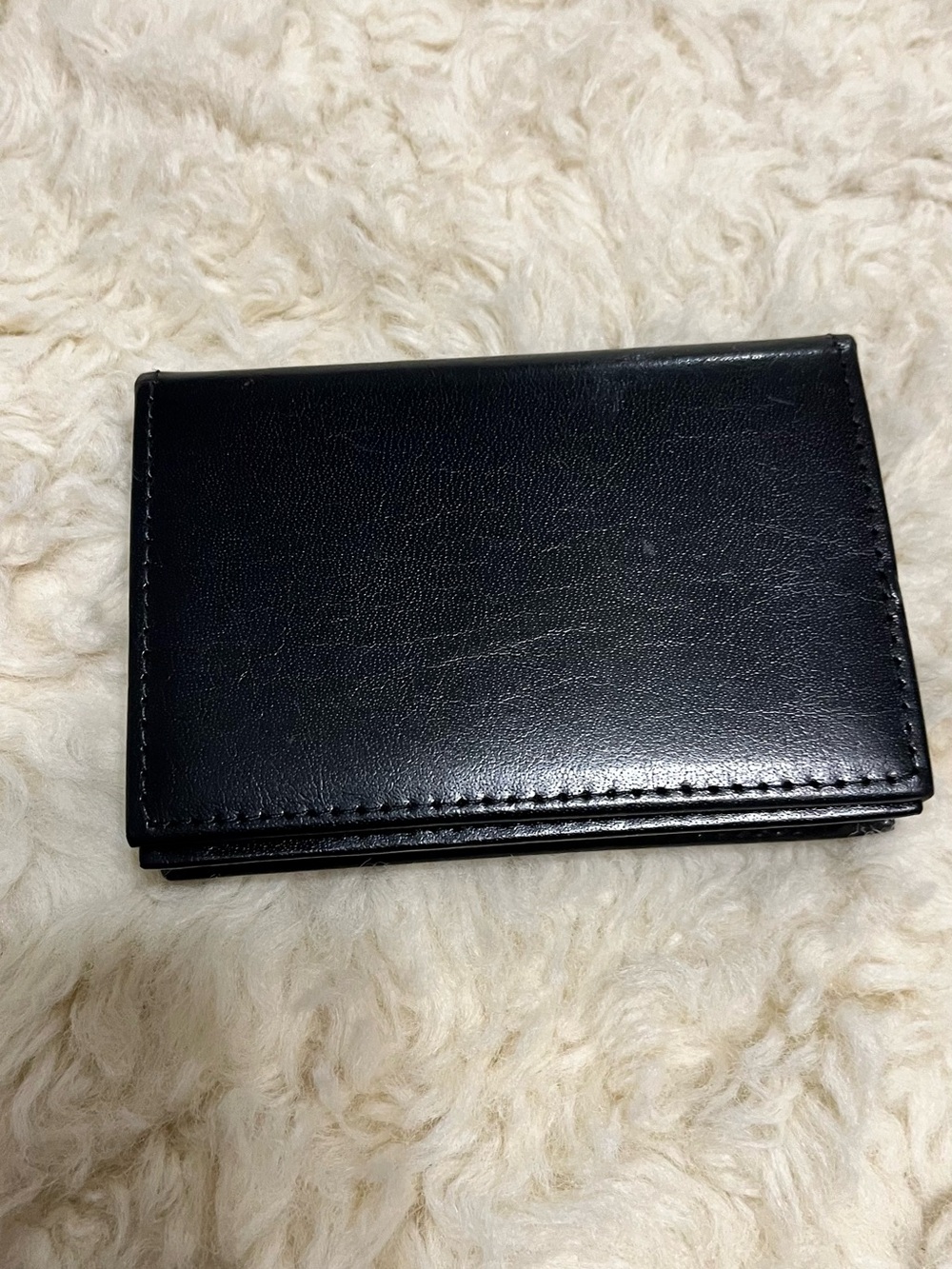 Classic Black Leather Men's Card Holder Wallet